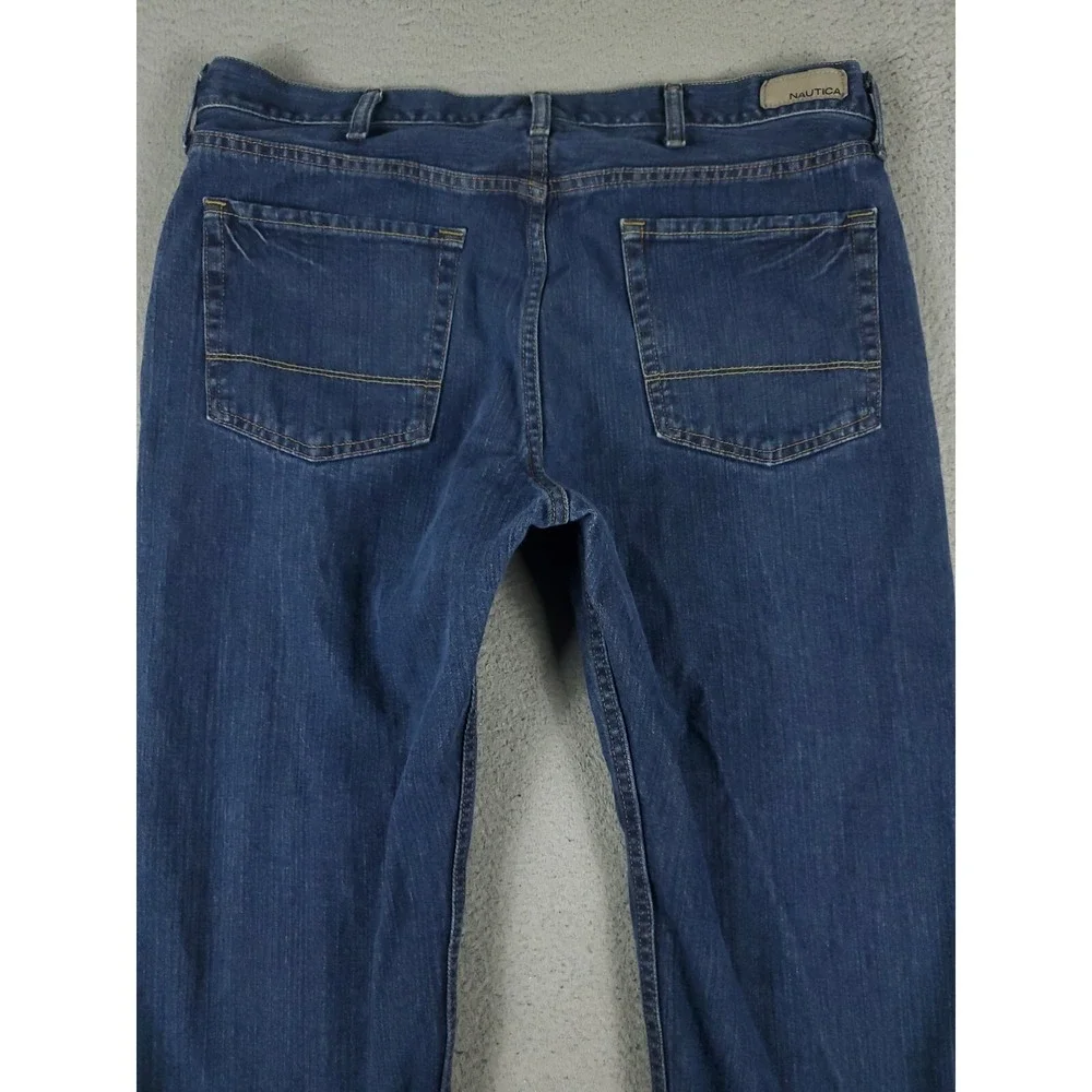 Nautica Jeans Mens Size 38x30 Blue Straight Leg Denim Pants *